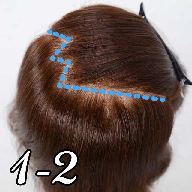 小卒袴のヘアセット手順1-2