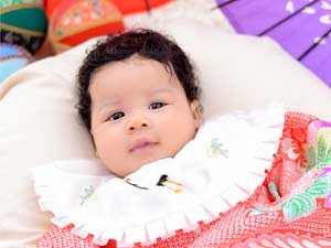 お宮参りの記念撮影