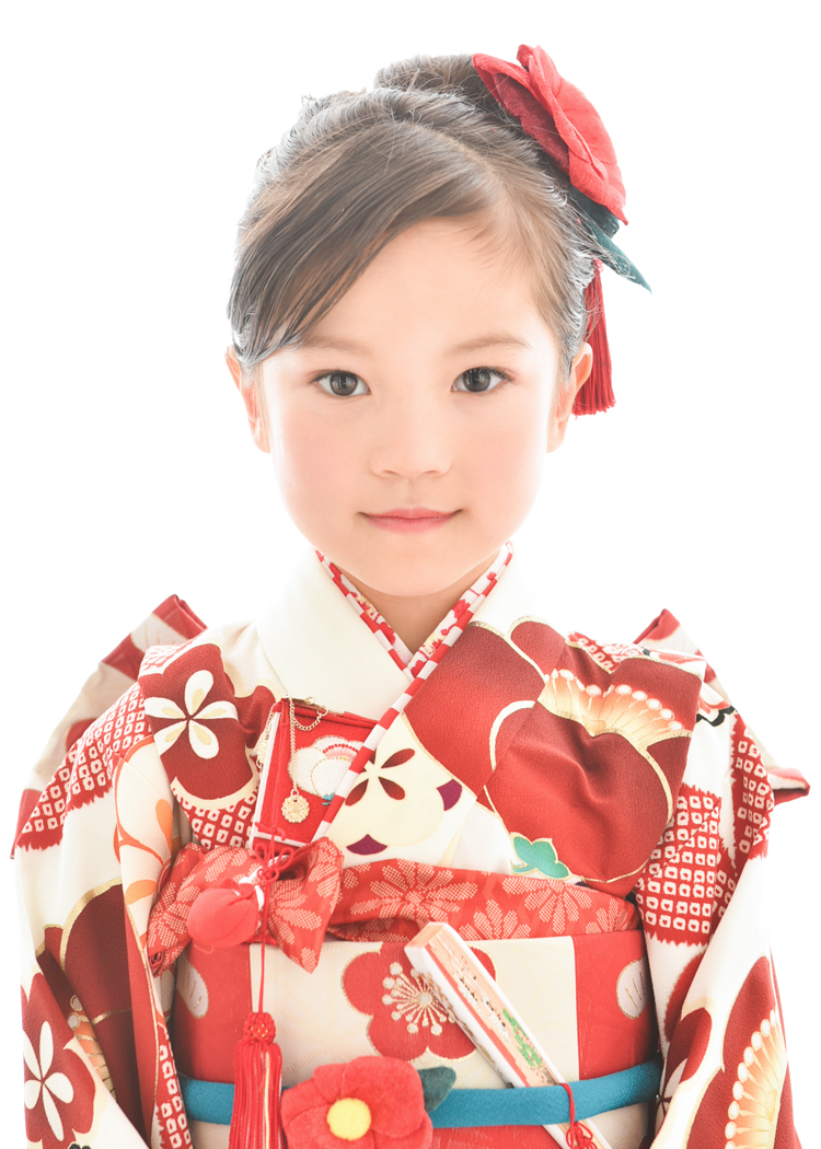 7歳七五三日本髪のおしゃれアレンジの正面