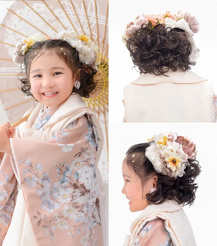 七五三3歳女の子におすすめの髪型くるくるハーフツイン