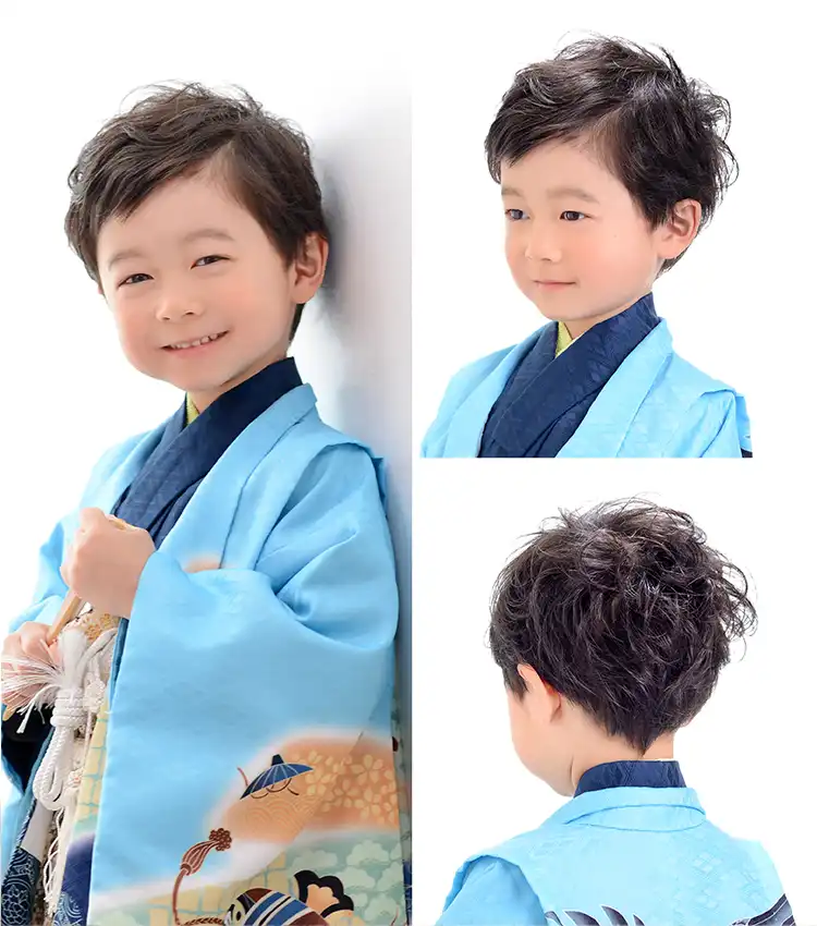 七五三 5歳男の子 シャドウパーマ風サイドバング