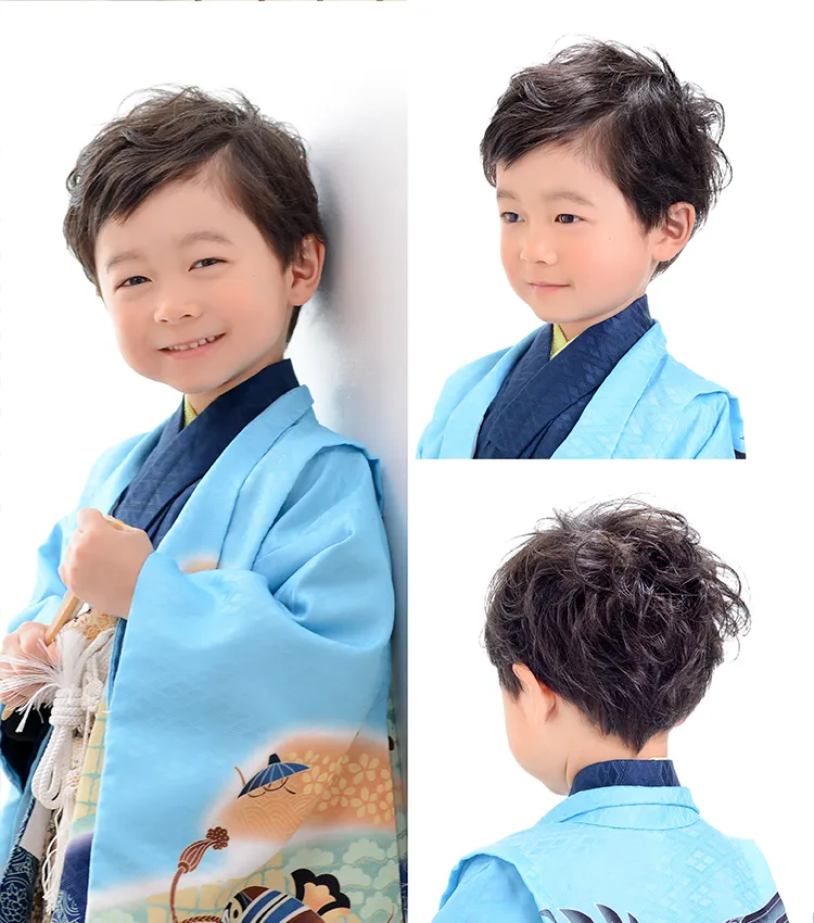 七五三５歳男の子におすすめの髪型シャドウパーマ風サイドバング
