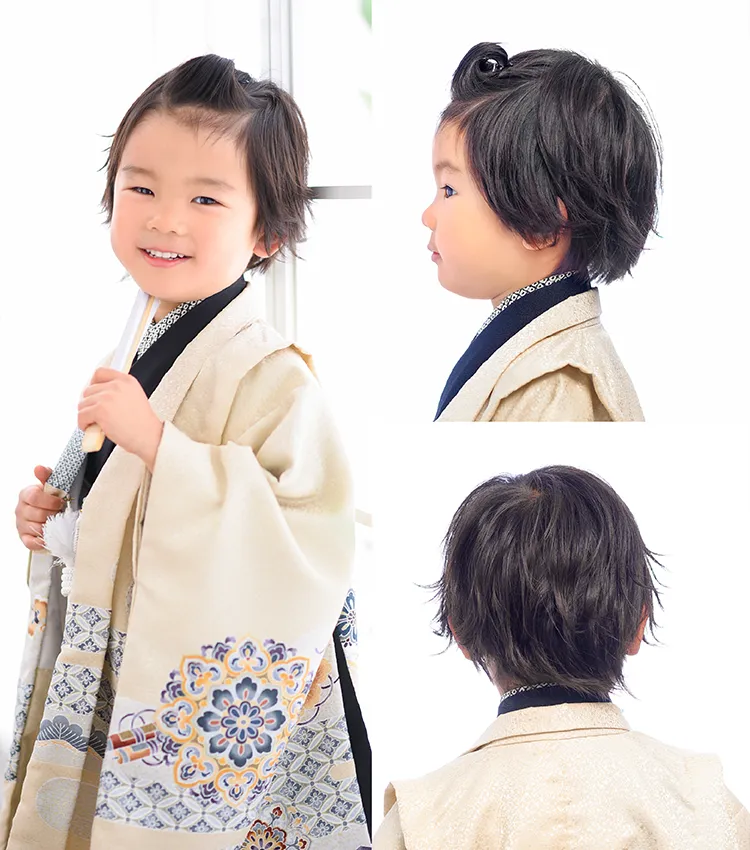 七五三５歳男の子におすすめの髪型アップバングレトロヘア