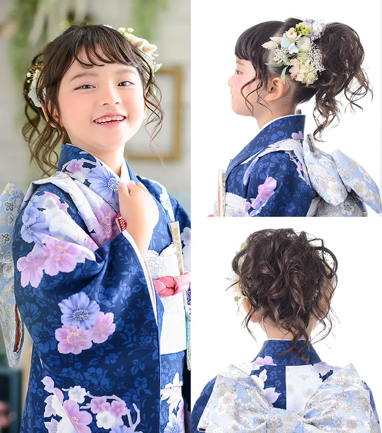 7歳七五三ロングヘア向け　おすすめの髪型　ハイポニーテール