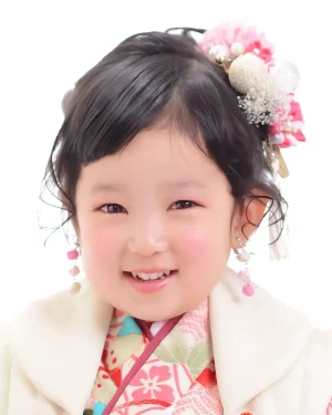 七五三 3歳女の子 ボブ向けポニーテール風
