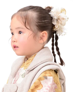 七五三 3歳女の子 トリプルタイトポニー