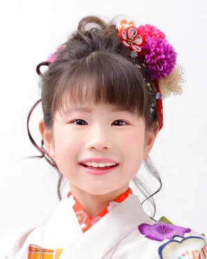 七五三 7歳女の子 フルールリボンヘア