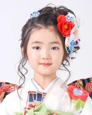 七五三 7歳女の子 ふわふわハイポニー