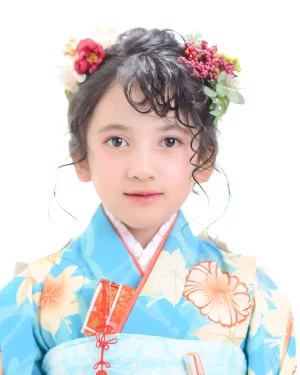 七五三 7歳女の子 日本髪ルーズアレンジ