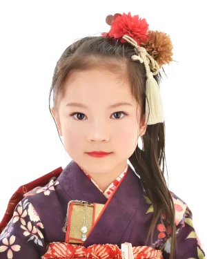 七五三 7歳女の子 サイドハイポニー