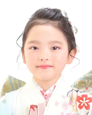 七五三 7歳女の子 ポンパドール編み込みシニョン