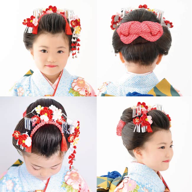 7歳の七五三におすすめの日本髪特集　桃割れ 360度紹介