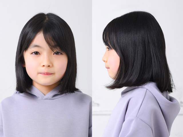 7歳女の子の七五三におすすめの髪型ボブハーフアップのセット前