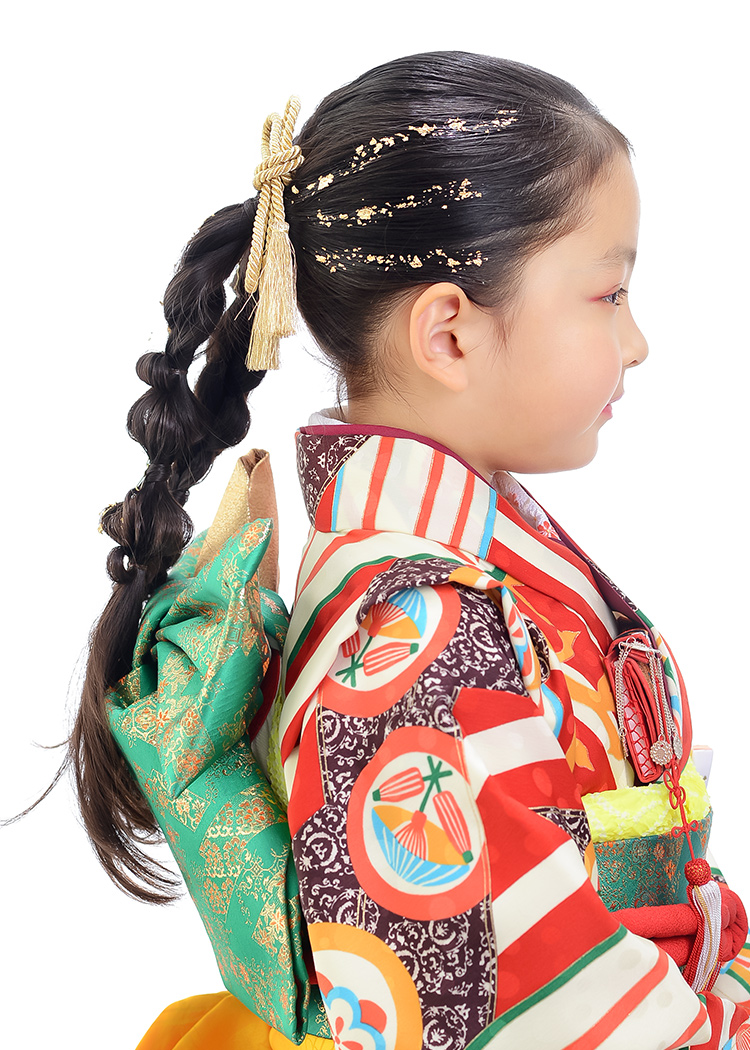 七五三金箔を使ったヘアアレンジ