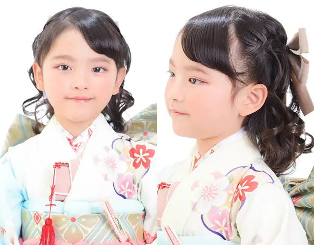 七五三女の子の髪型ウォーターフォールのハーフアップ