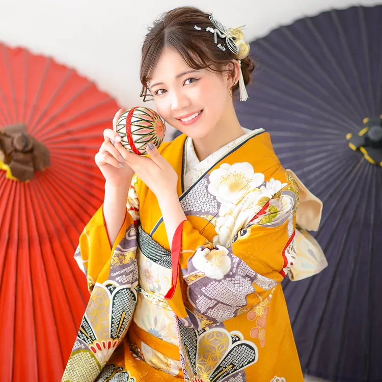 振袖6点セット　成人式　前撮り　結婚式 振袖 レンタル 成人式 21点セット レトロ 結納 前撮り 振袖セット 花